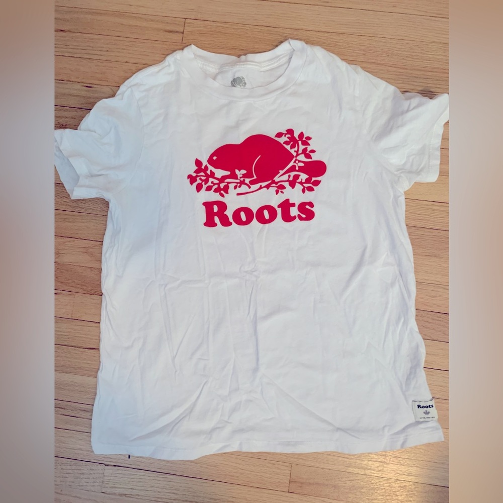 Roots Red & White Beaver Logo T-Shirt